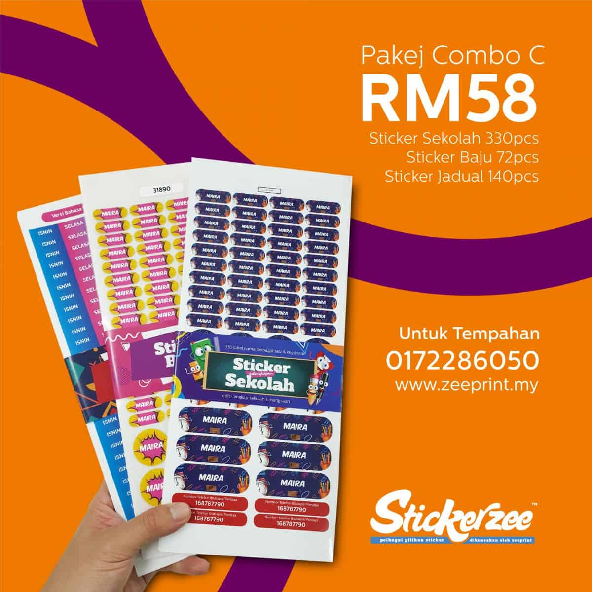 Sticker Sekolah - Combo C