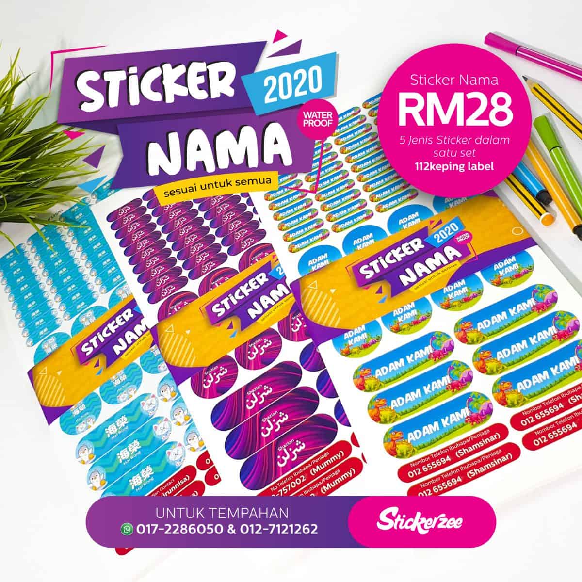 Pakej Sticker Nama