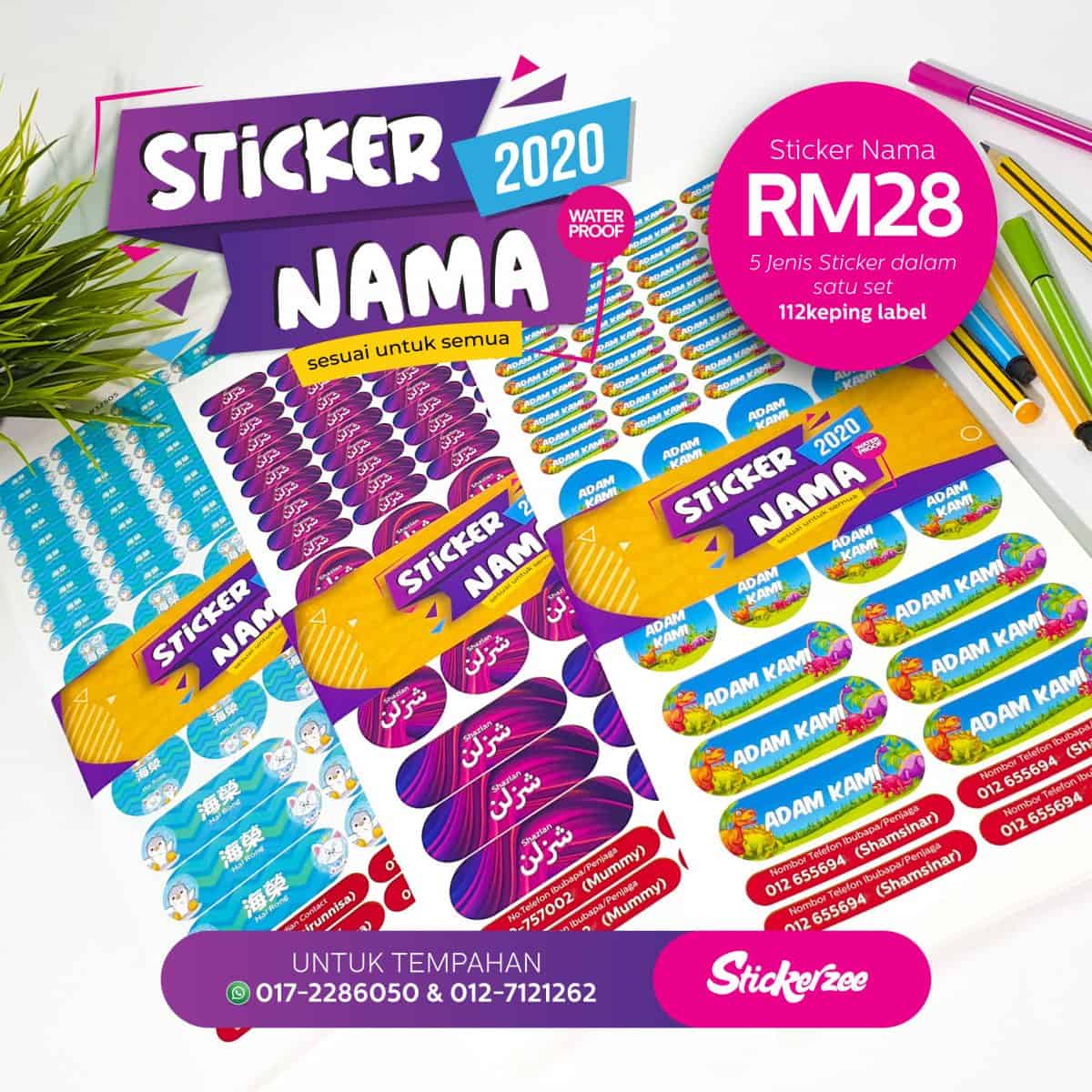 Pakej Sticker Nama