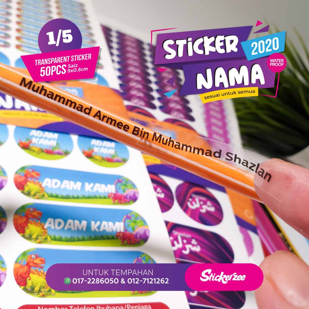 Sticker Nama Transparent