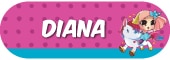 Sticker Nama Tema Diana